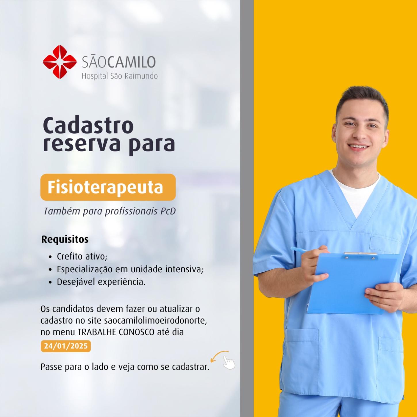 CADASTRO RESERVA FISIOTERAPEUTA