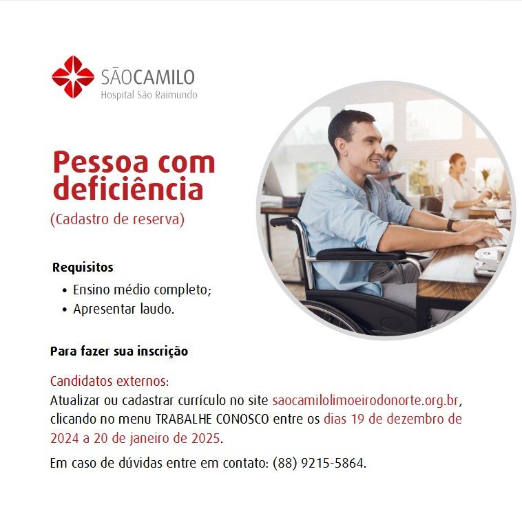 CADASTRO RESERVA: PESSOA COM DEFICIÊNCIA