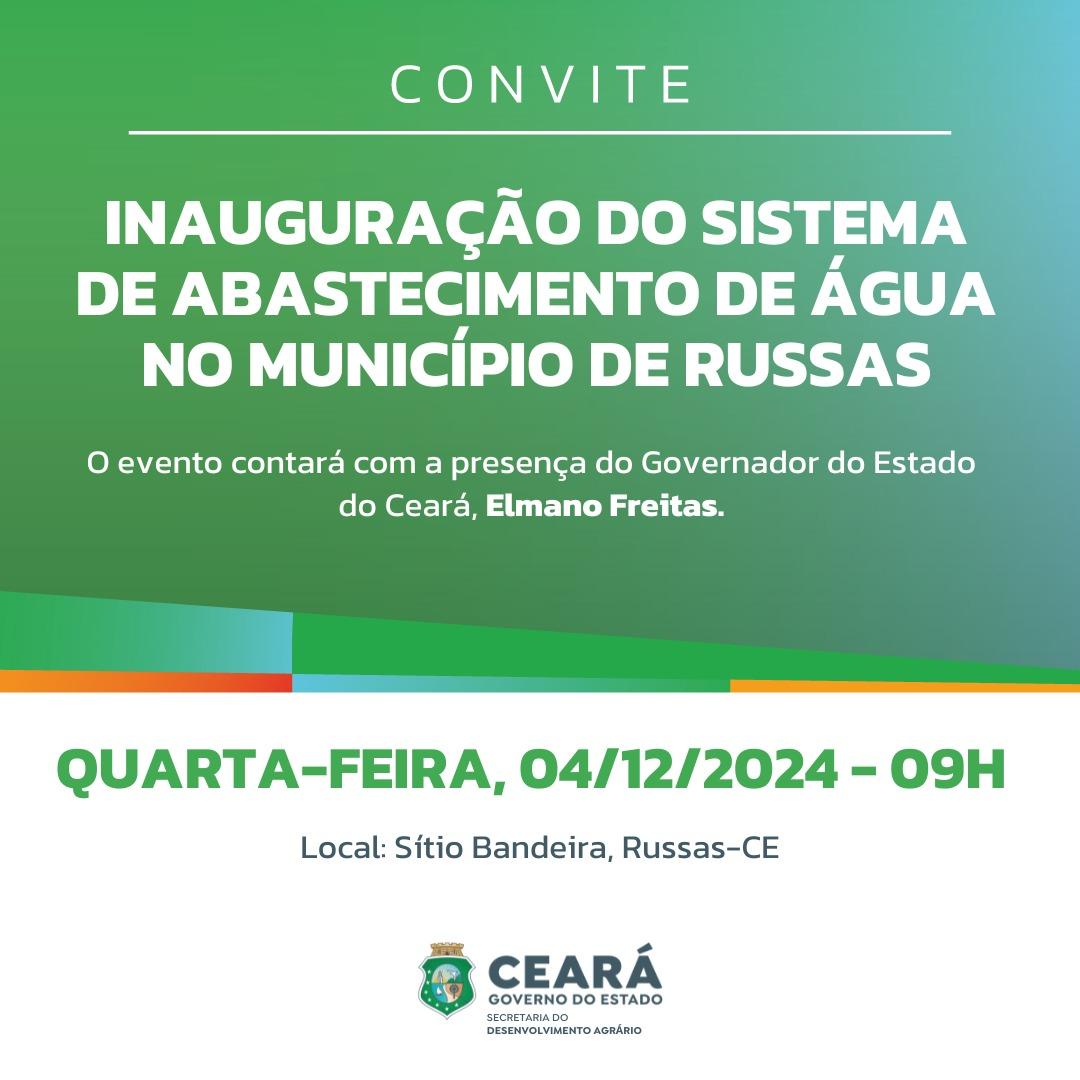 Governador Elmano de Freitas inaugura sistema de abastecimento em Russas