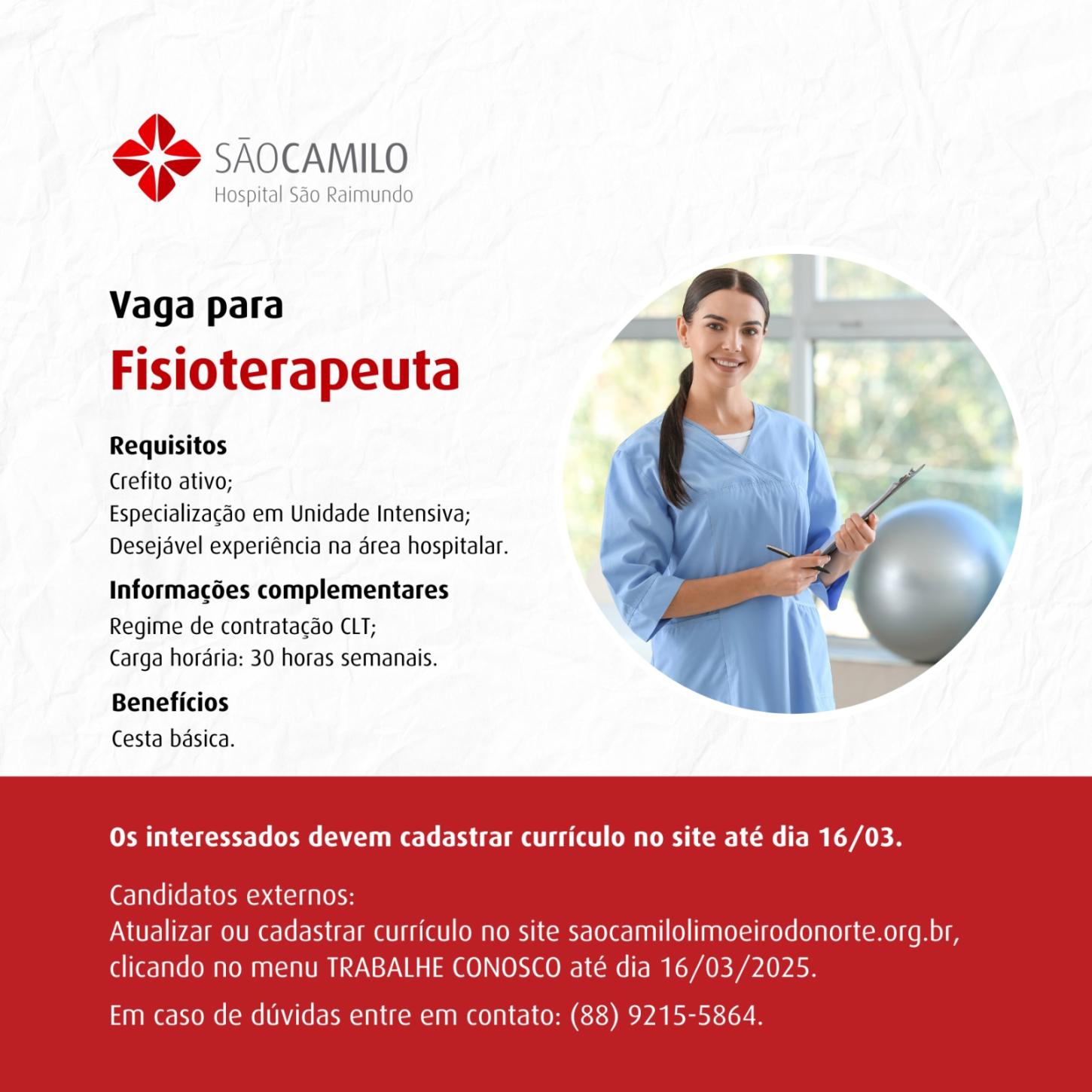 VAGA: FISIOTERAPEUTA 