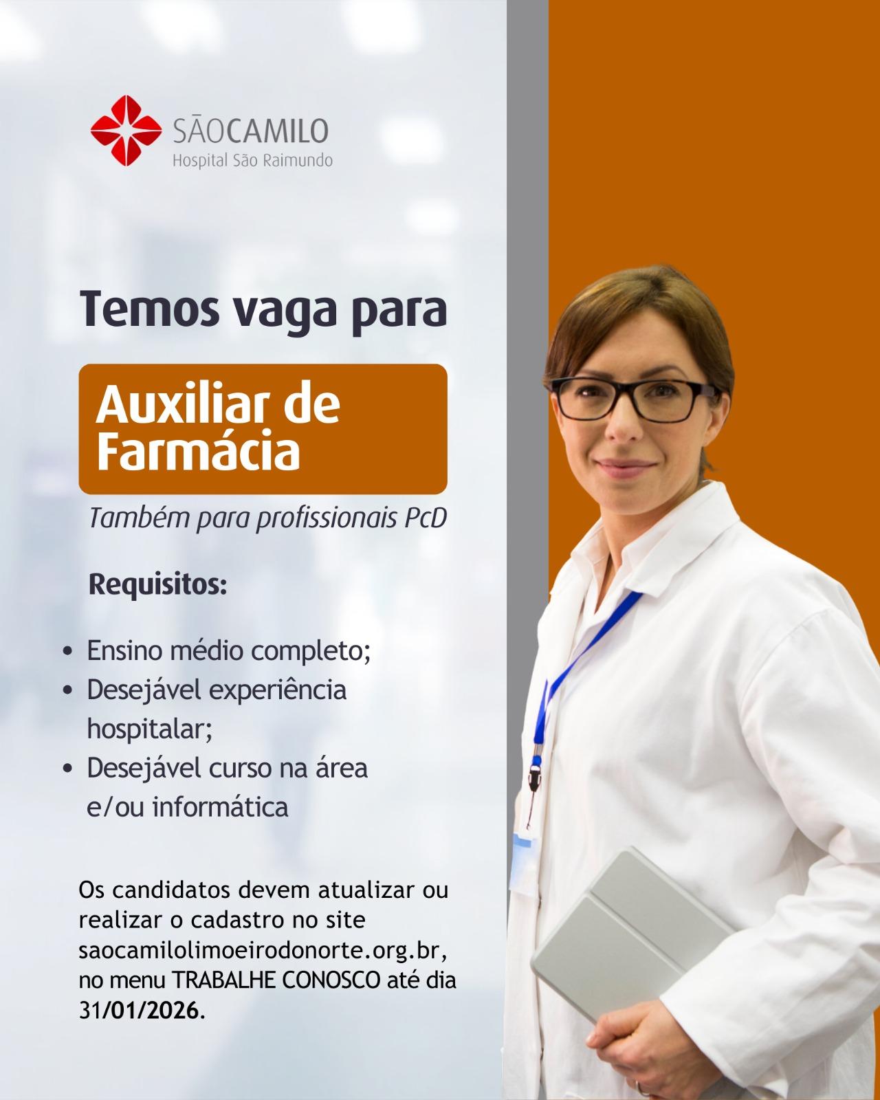 CADASTRO RESERVA PARA AUXILIAR DE FARMACIA 