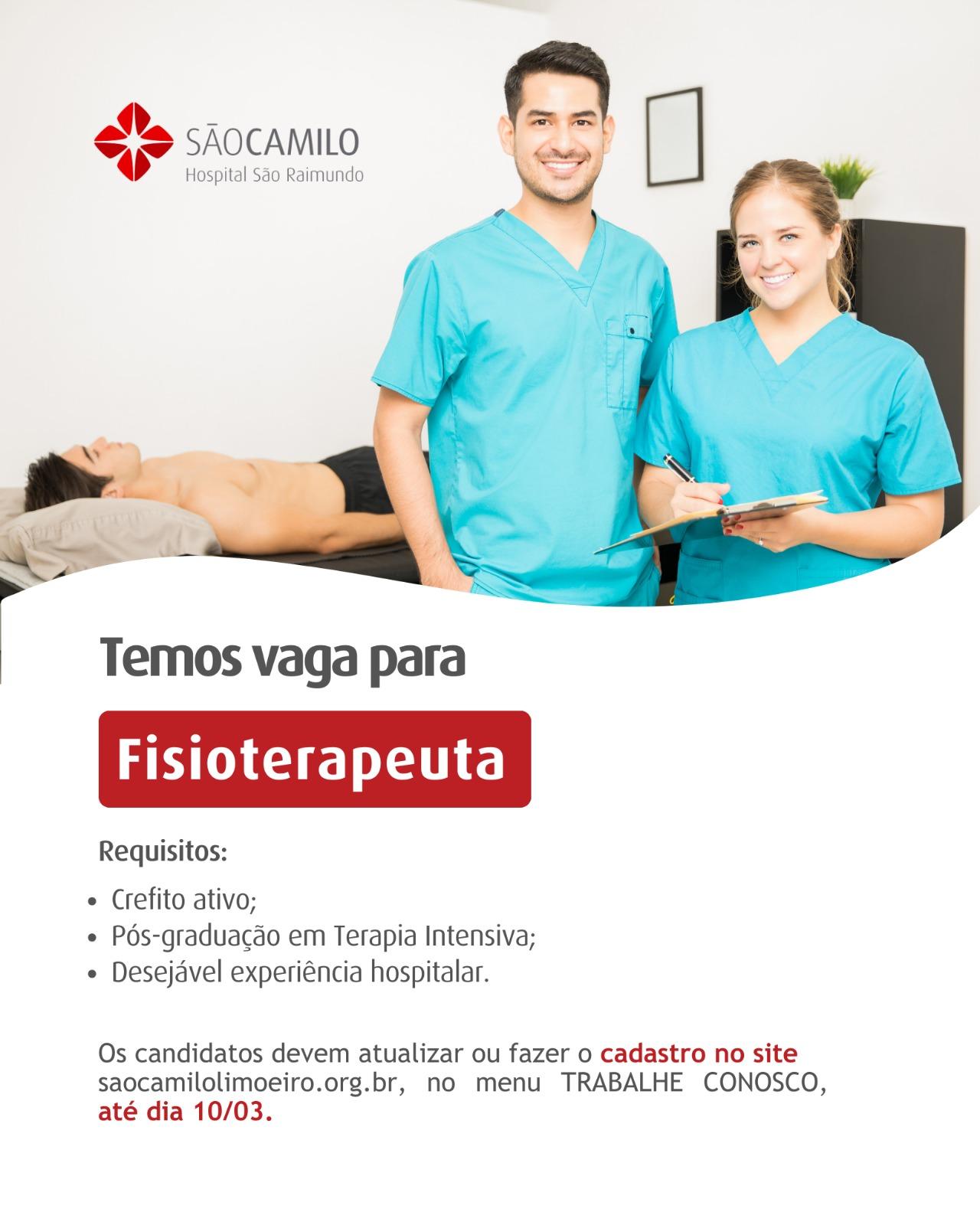 VAGA PARA FISIOTERAPEUTA 